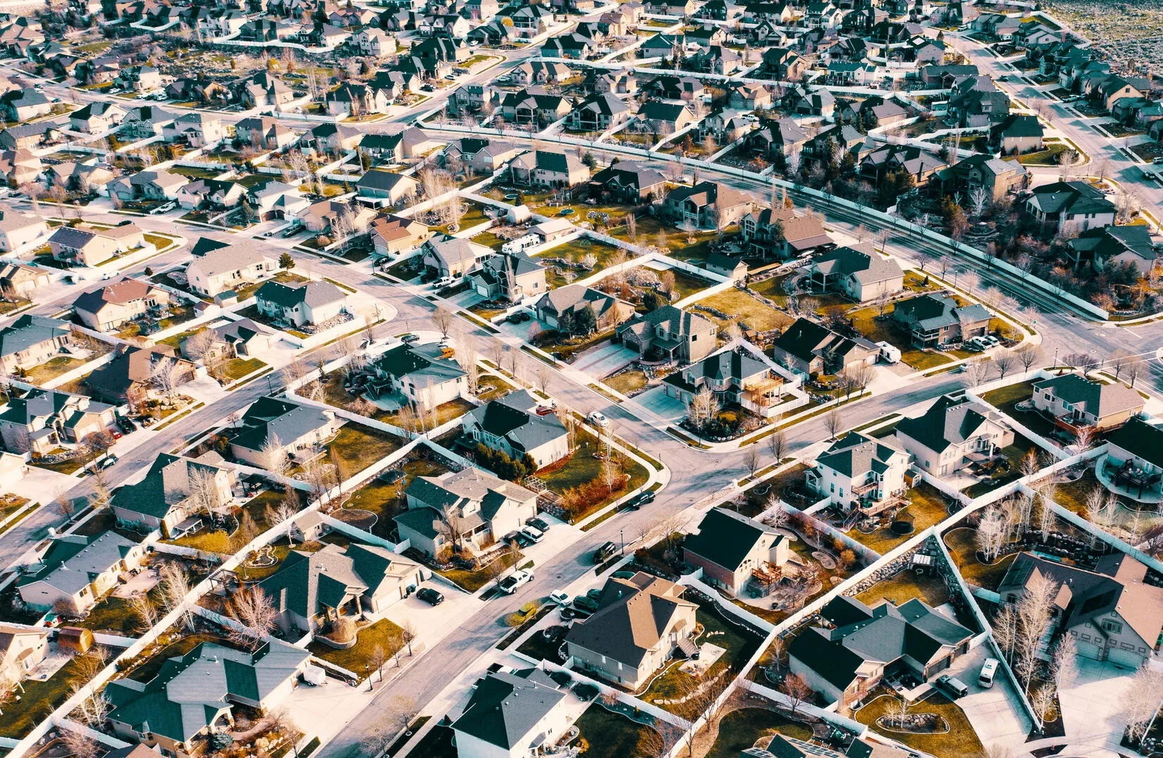 A housing development of single-family homes